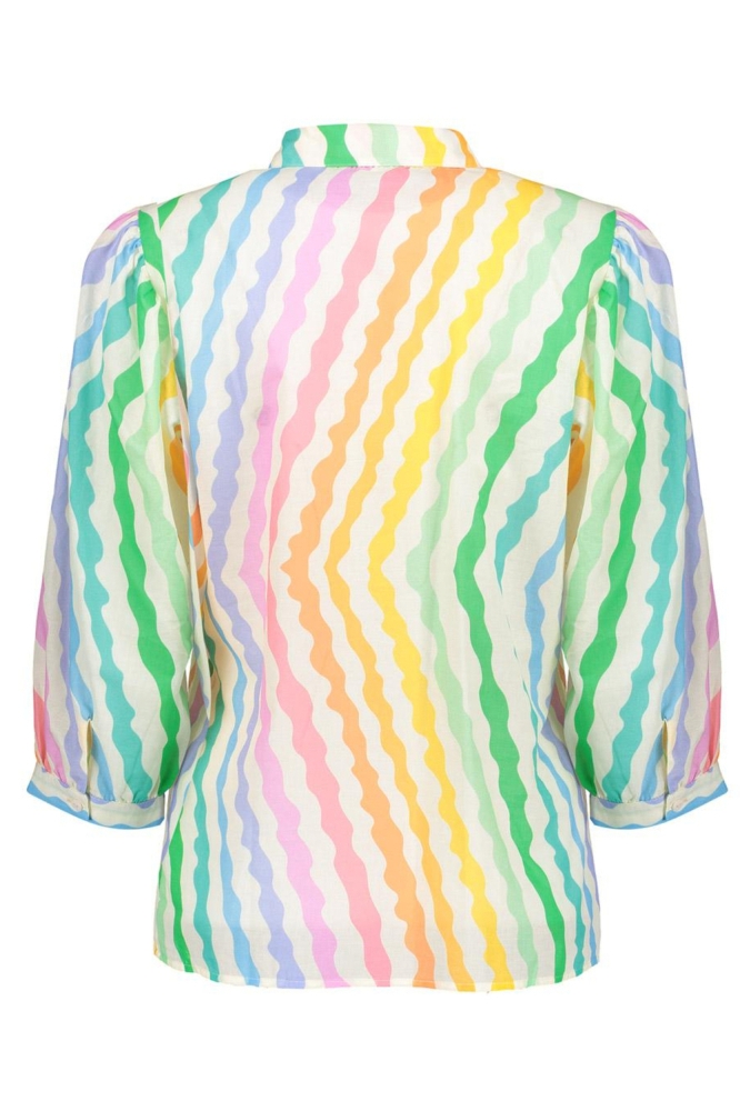 BLOUSE 53467 20 Off-White/Yellow/Coral